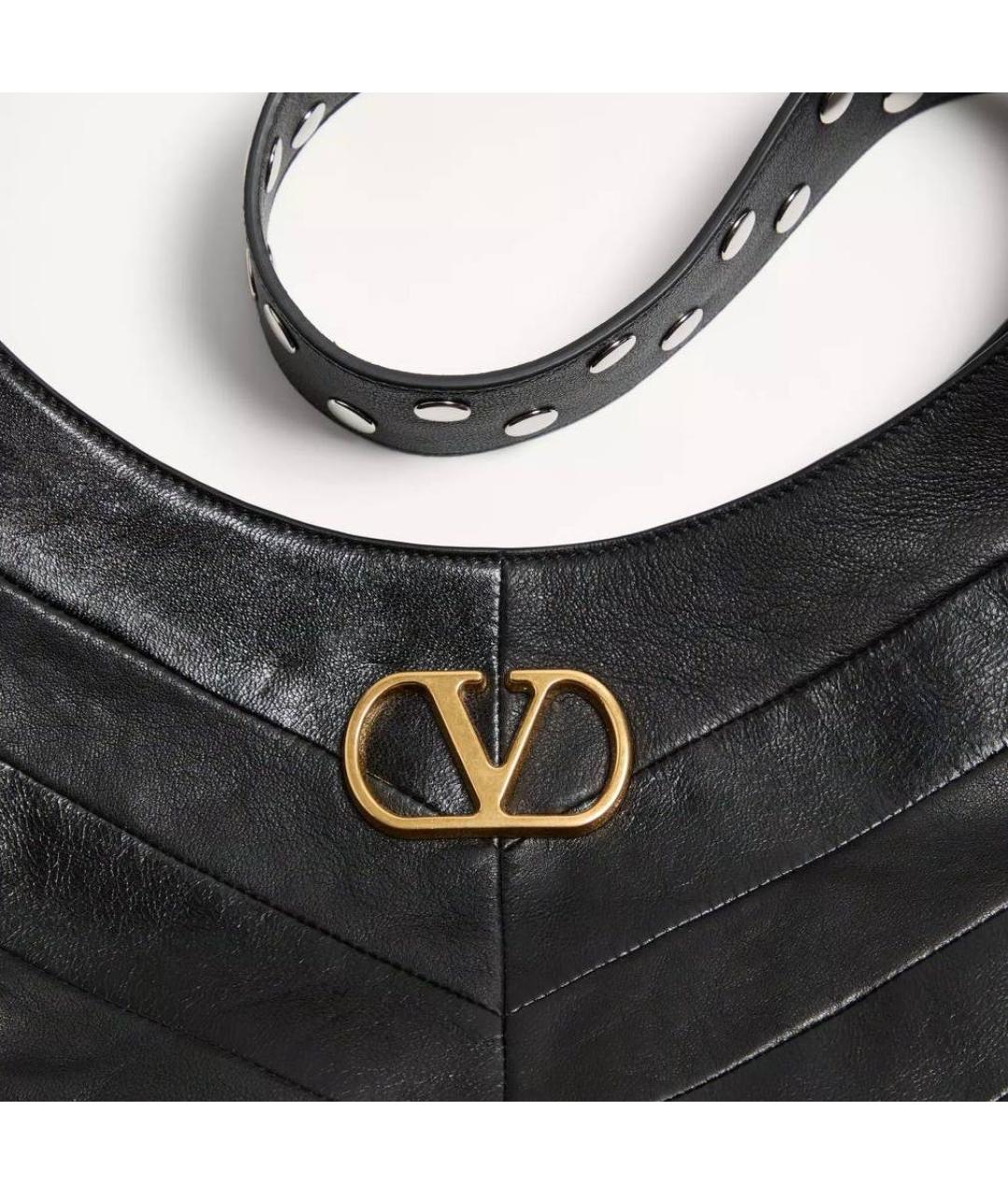 VALENTINO Черная кожаная сумка тоут, фото 6