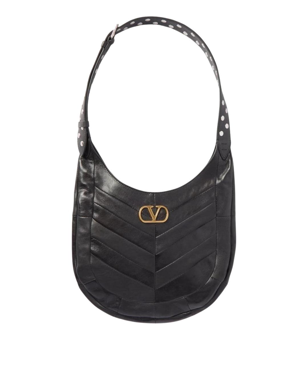 VALENTINO Черная кожаная сумка тоут, фото 1
