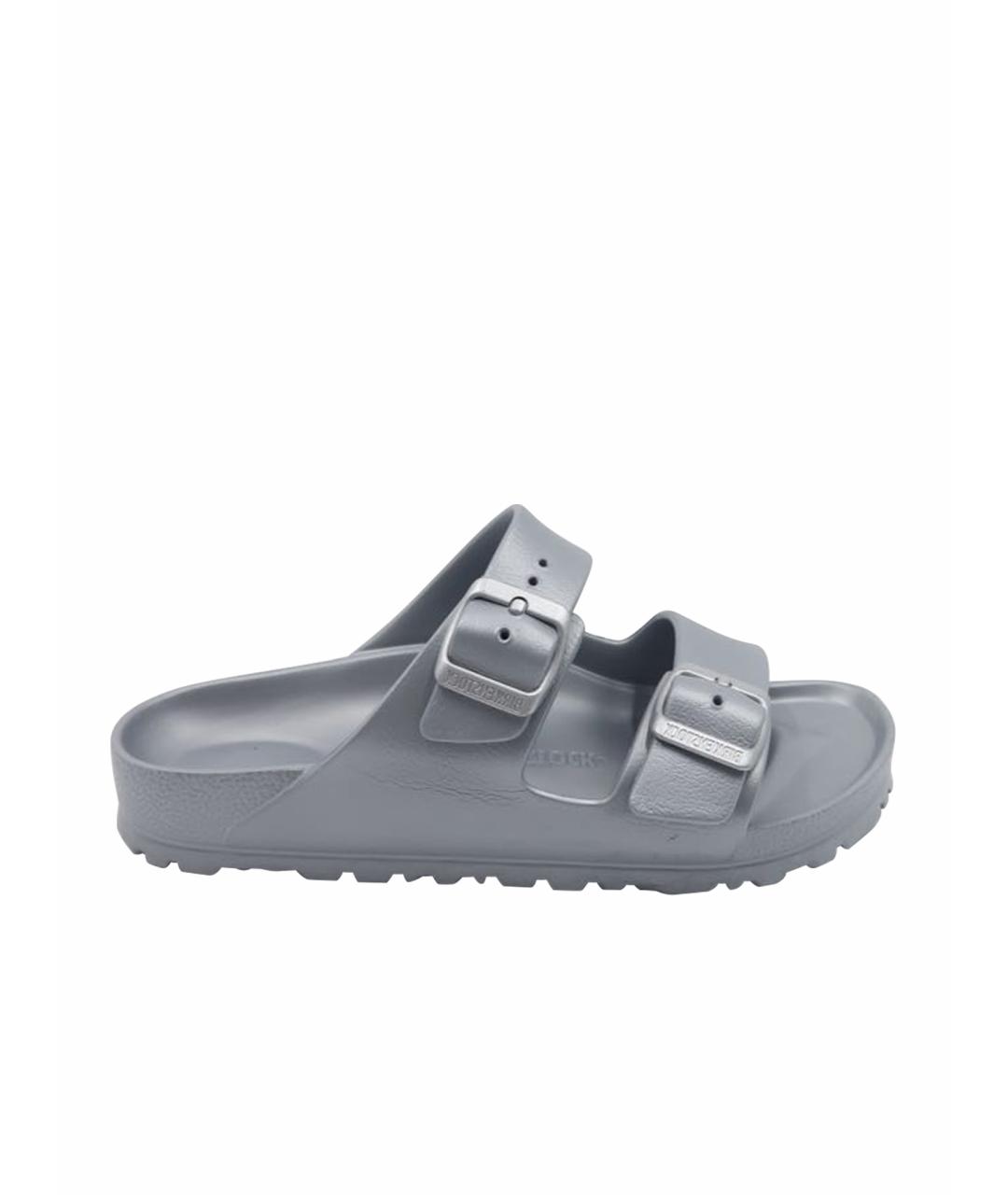 BIRKENSTOCK Серебряные резиновые сандалии, фото 1