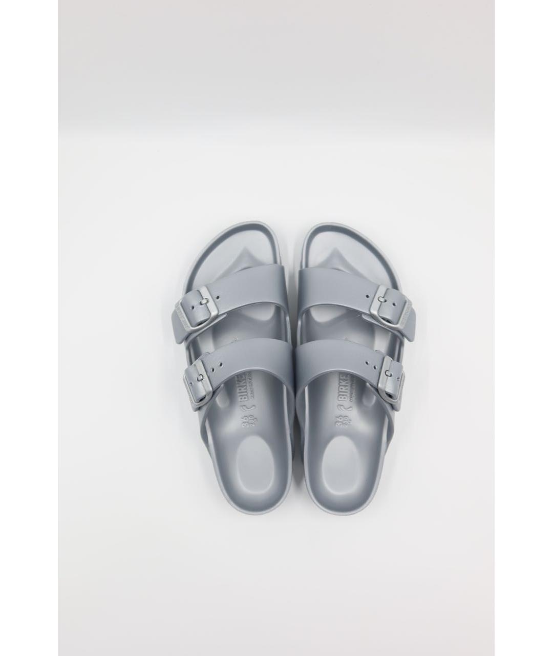 BIRKENSTOCK Серебряные резиновые сандалии, фото 5