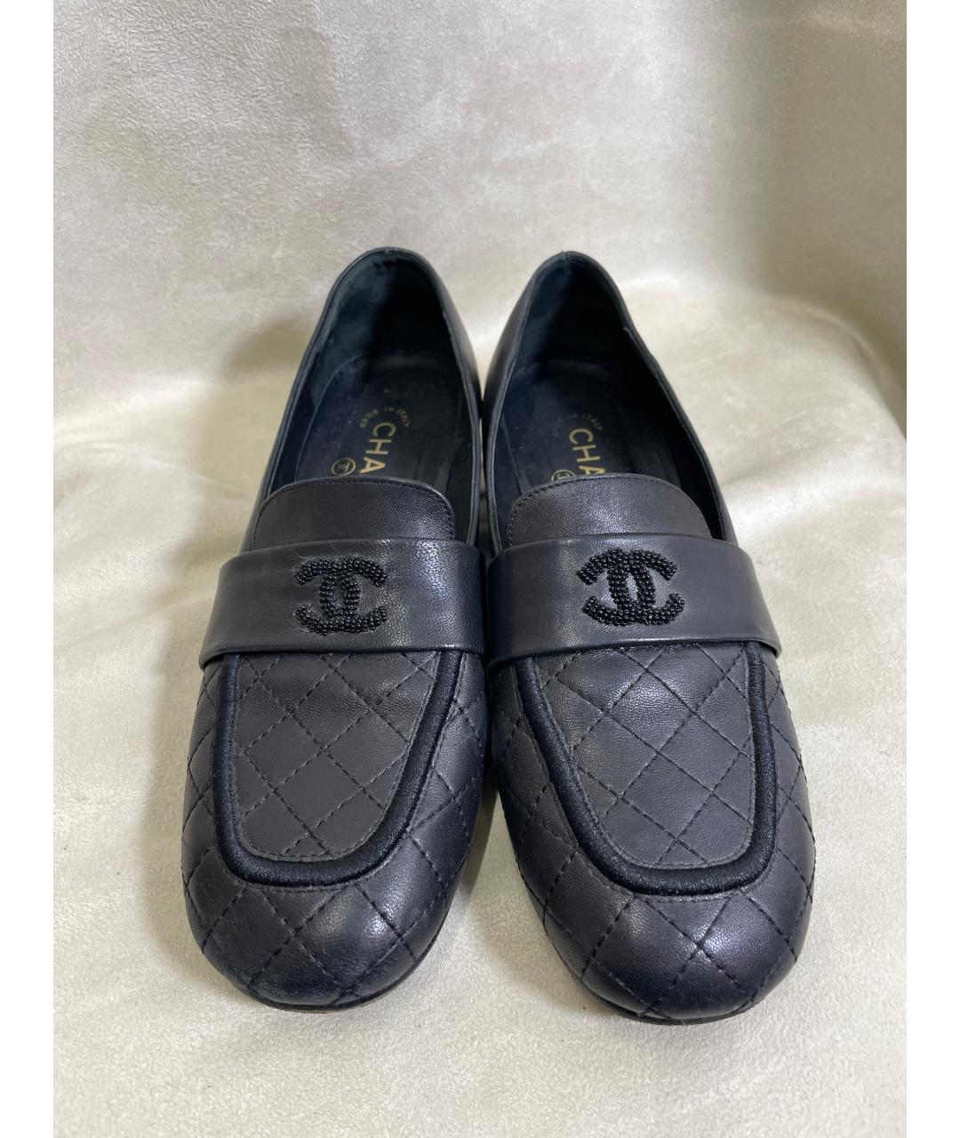 CHANEL Черные кожаные лоферы, фото 2