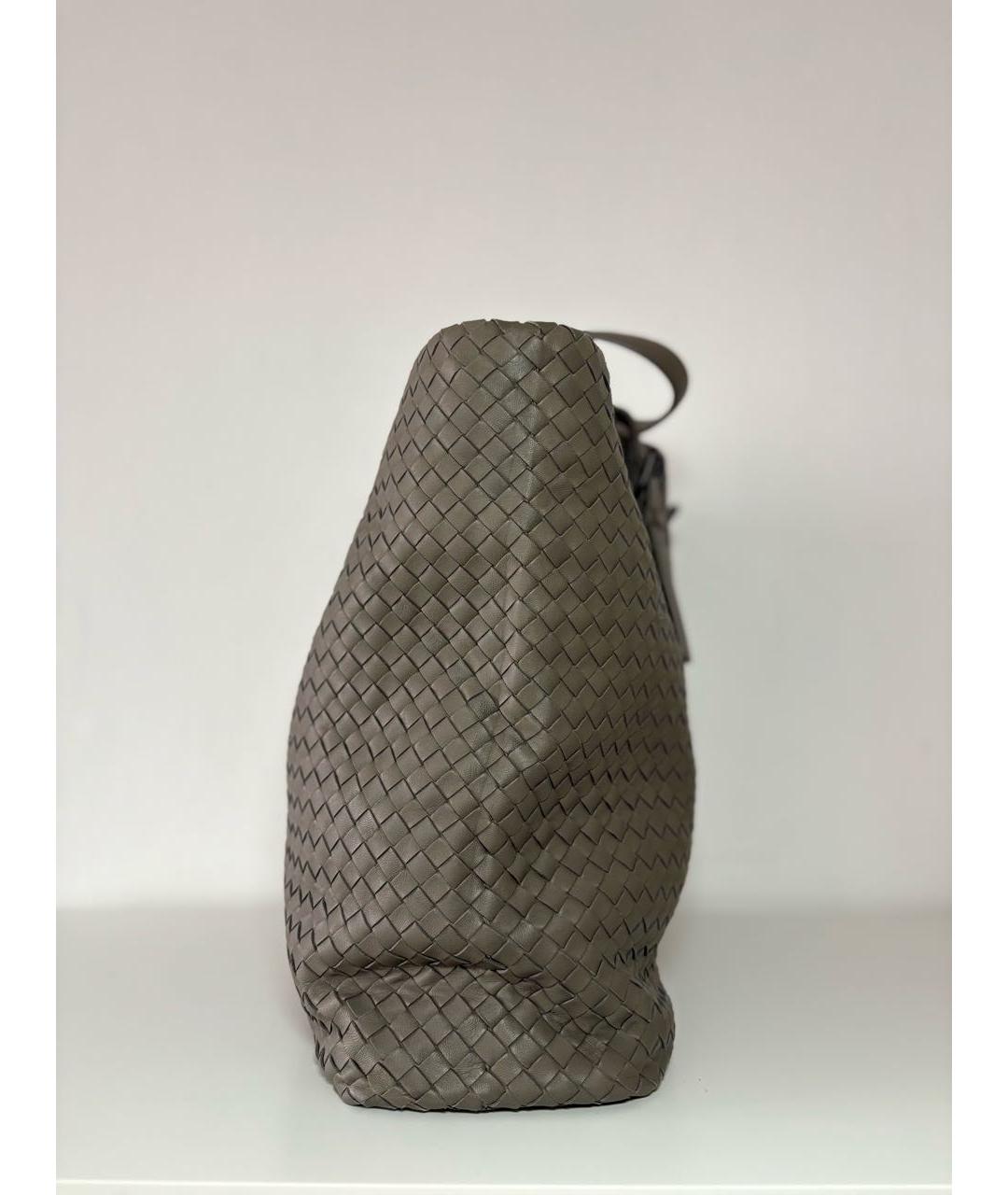BOTTEGA VENETA Серая кожаная сумка тоут, фото 5