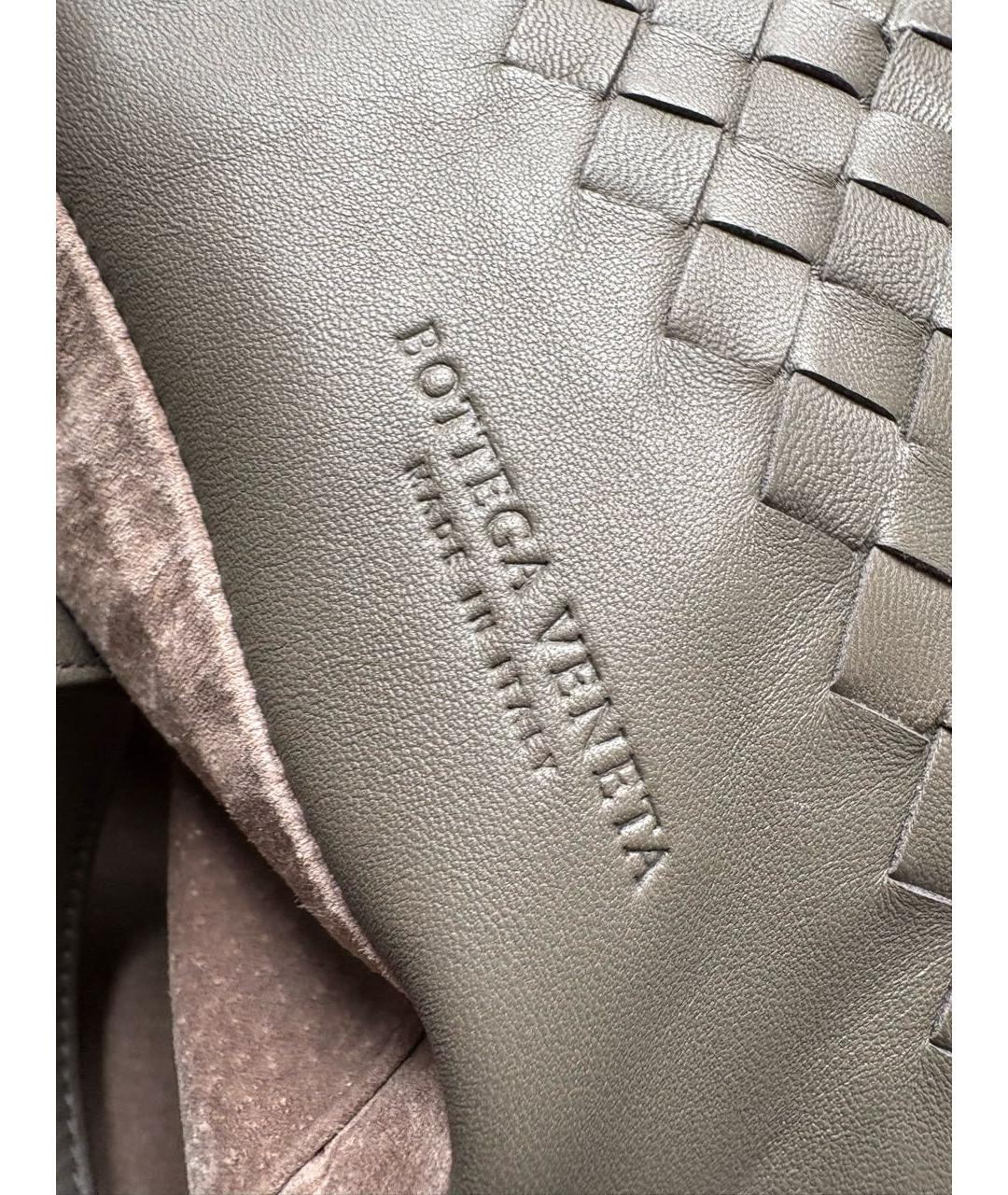 BOTTEGA VENETA Серая кожаная сумка тоут, фото 7