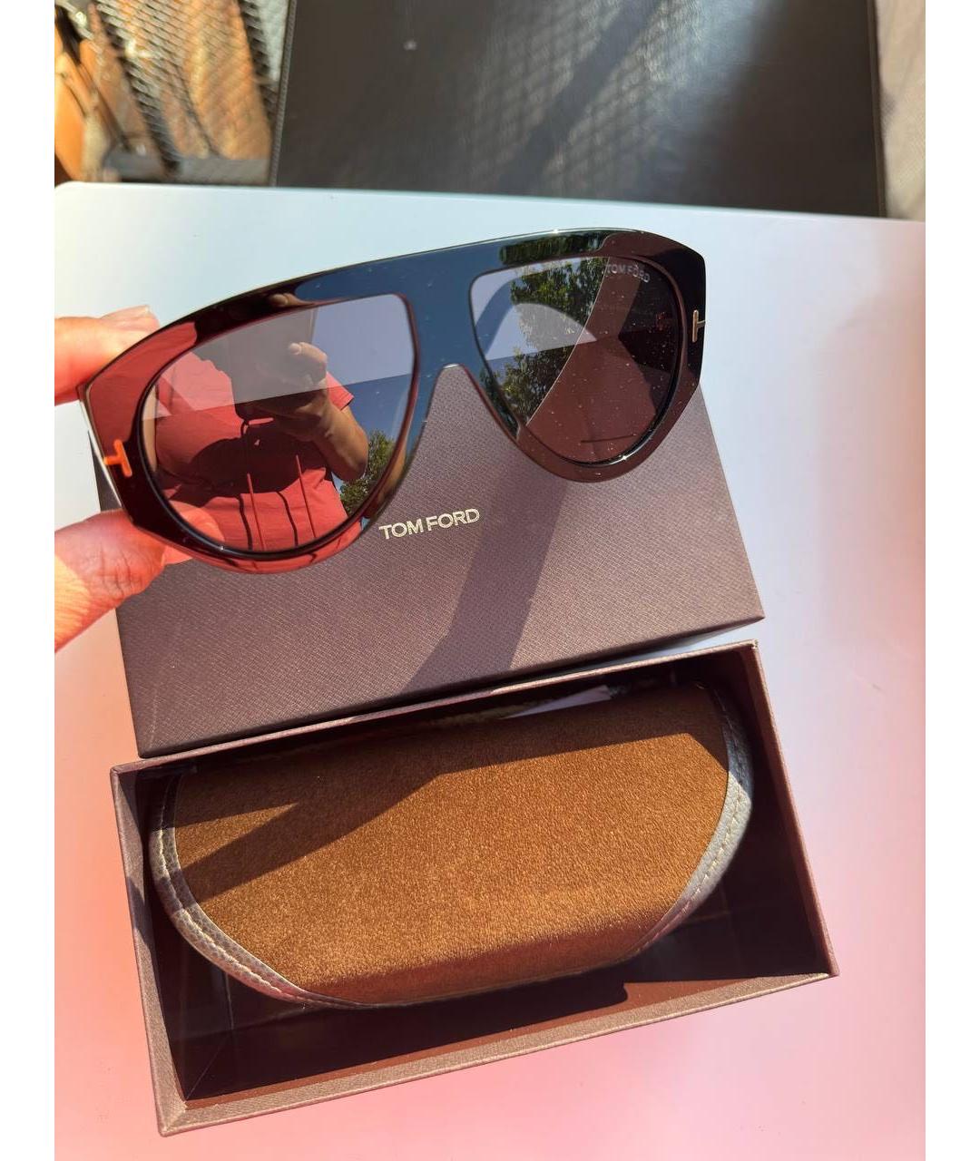 TOM FORD Коричневые пластиковые солнцезащитные очки, фото 4