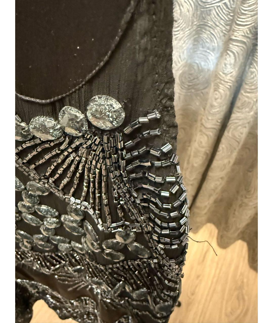 RED VALENTINO Темно-синее шифоновое коктейльное платье, фото 8