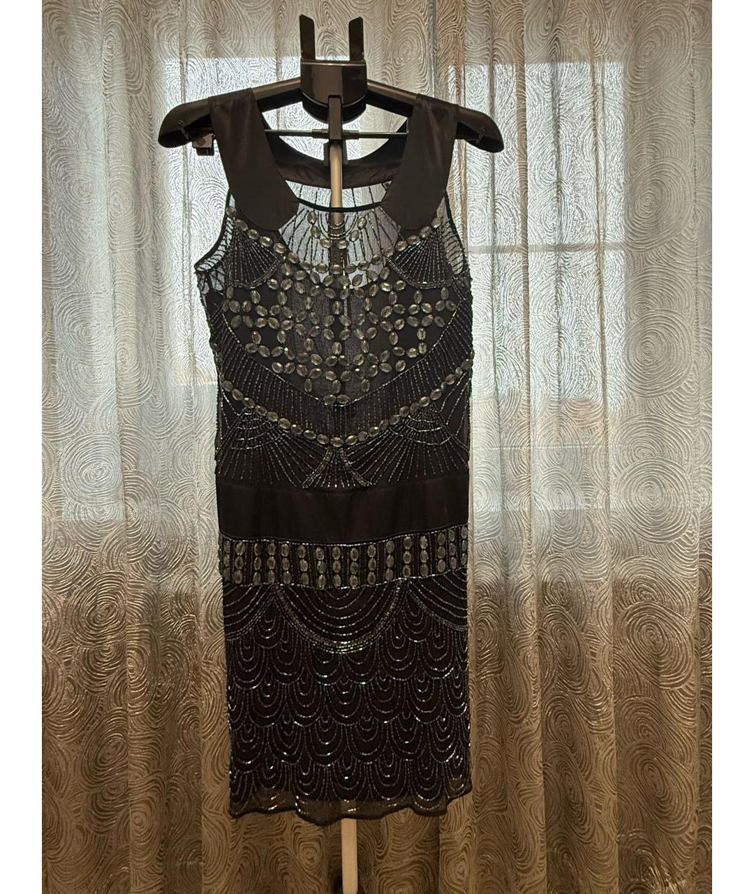 RED VALENTINO Темно-синее шифоновое коктейльное платье, фото 9