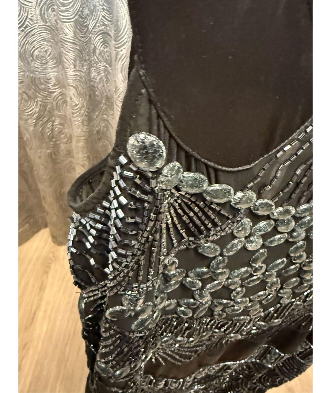 RED VALENTINO Темно-синее шифоновое коктейльное платье, фото 7