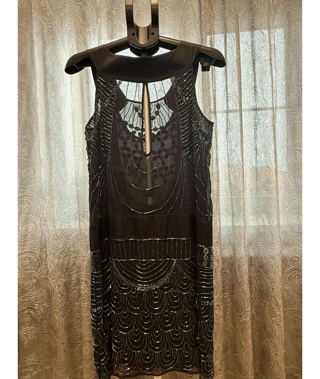 RED VALENTINO Темно-синее шифоновое коктейльное платье, фото 2