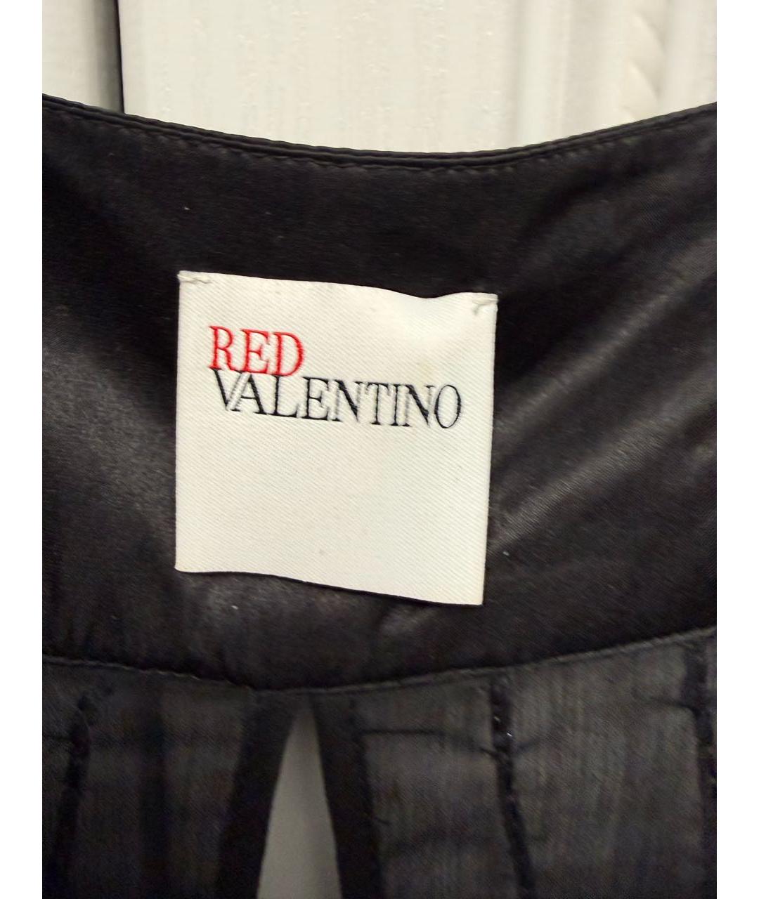 RED VALENTINO Темно-синее шифоновое коктейльное платье, фото 3