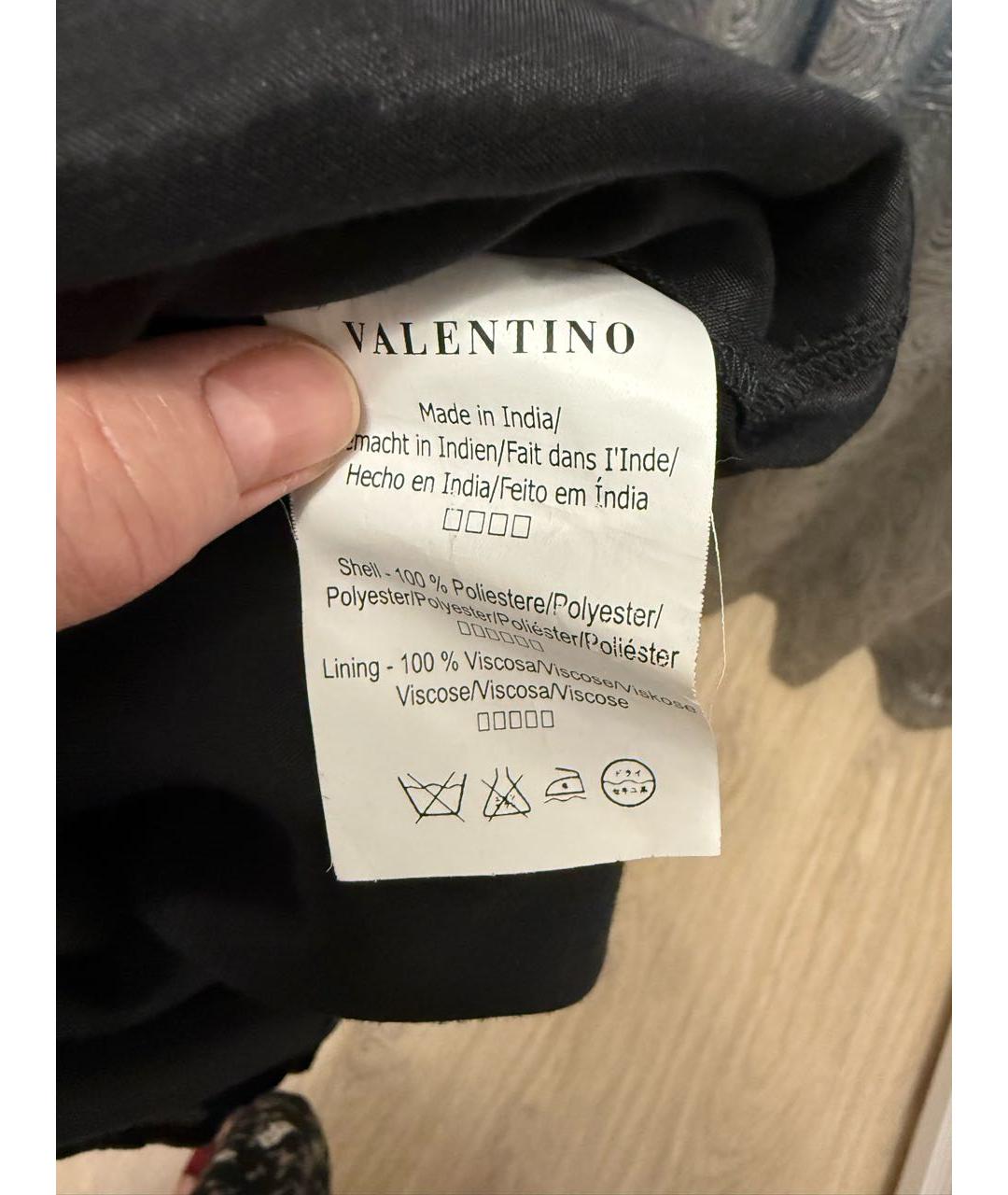 RED VALENTINO Темно-синее шифоновое коктейльное платье, фото 6