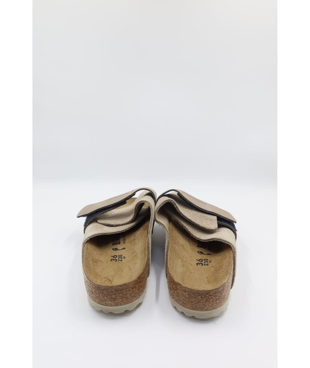 BIRKENSTOCK Бежевые замшевые сандалии, фото 4