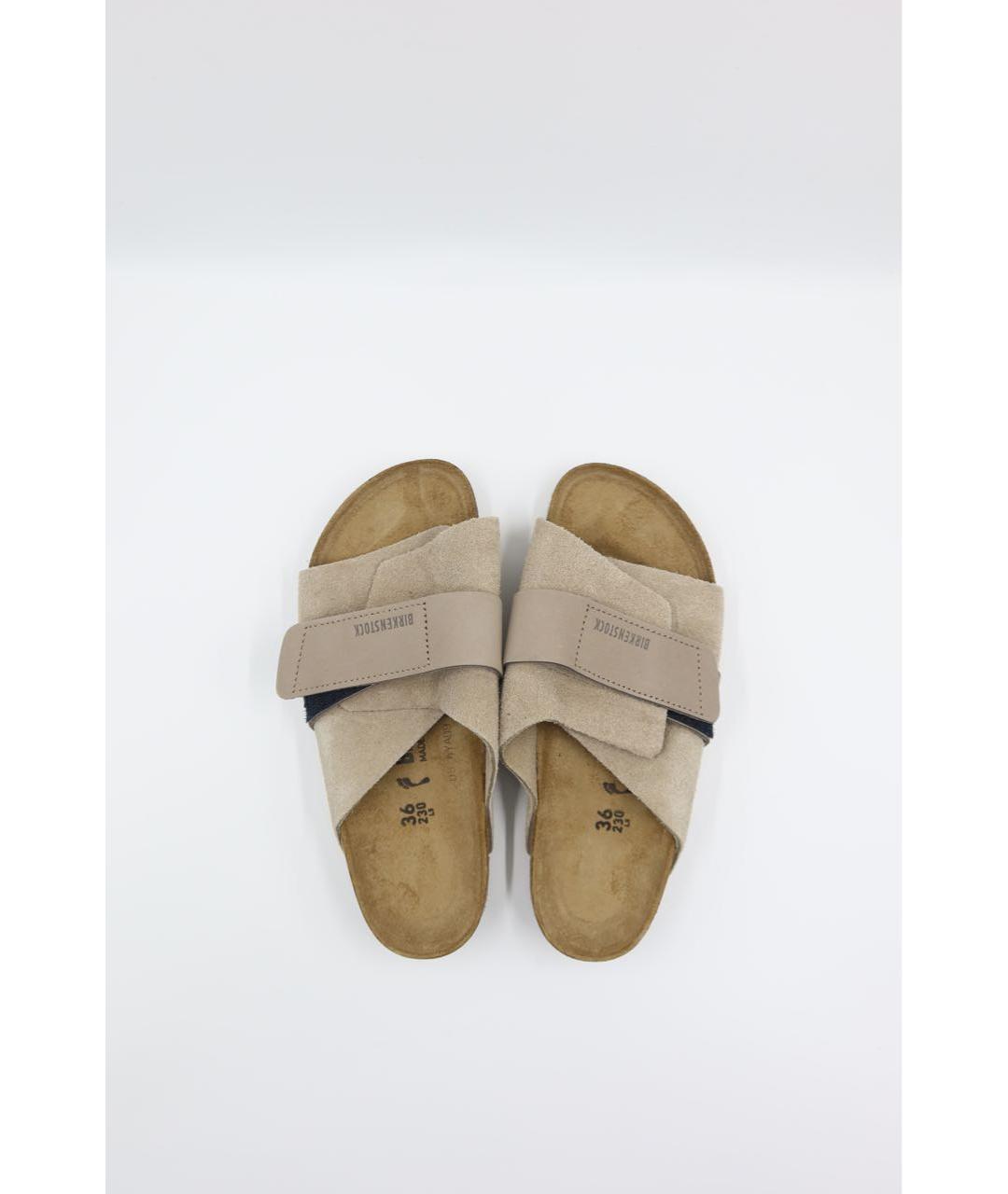 BIRKENSTOCK Бежевые замшевые сандалии, фото 5