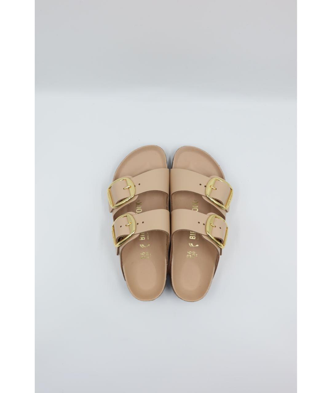 BIRKENSTOCK Бежевые кожаные сандалии, фото 5