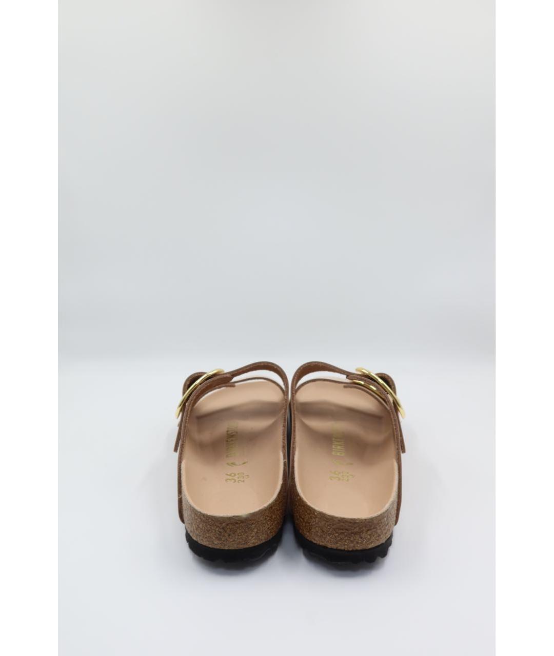 BIRKENSTOCK Бежевые кожаные сандалии, фото 4