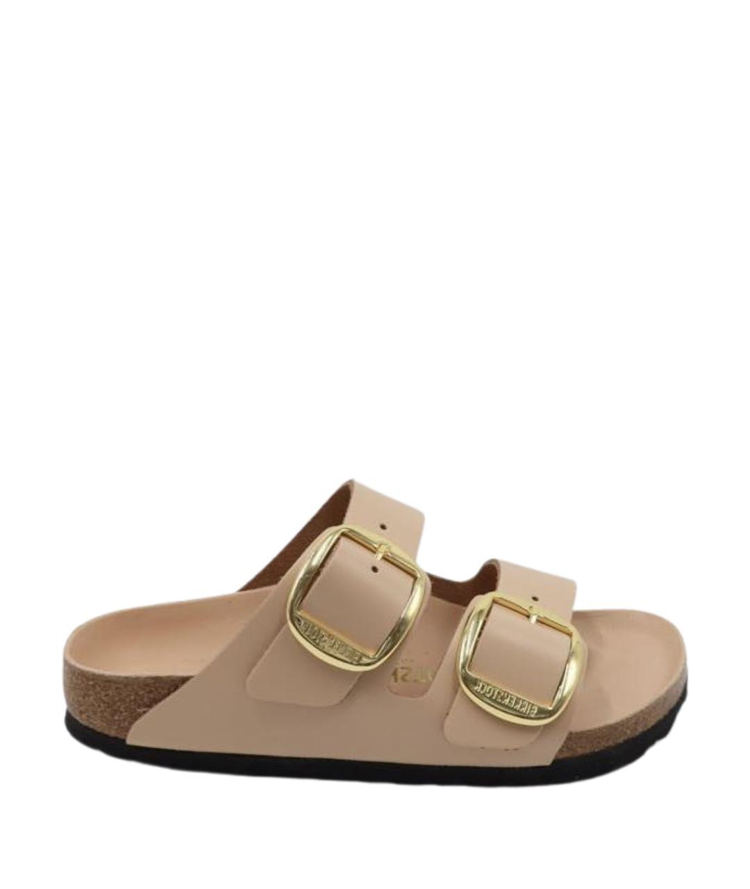 BIRKENSTOCK Бежевые кожаные сандалии, фото 1