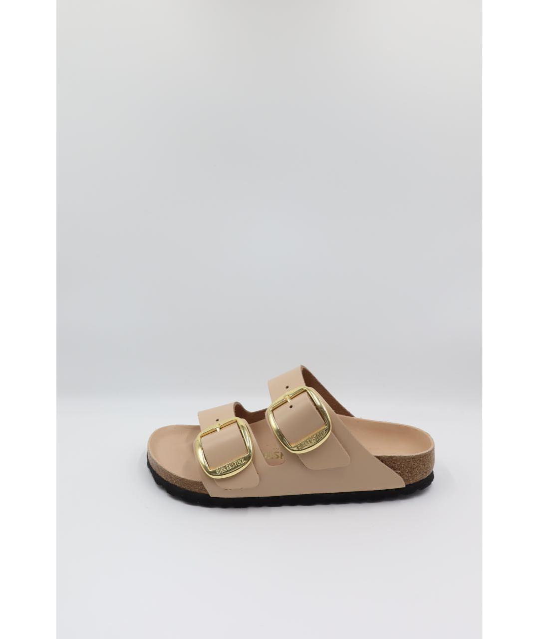 BIRKENSTOCK Бежевые кожаные сандалии, фото 6
