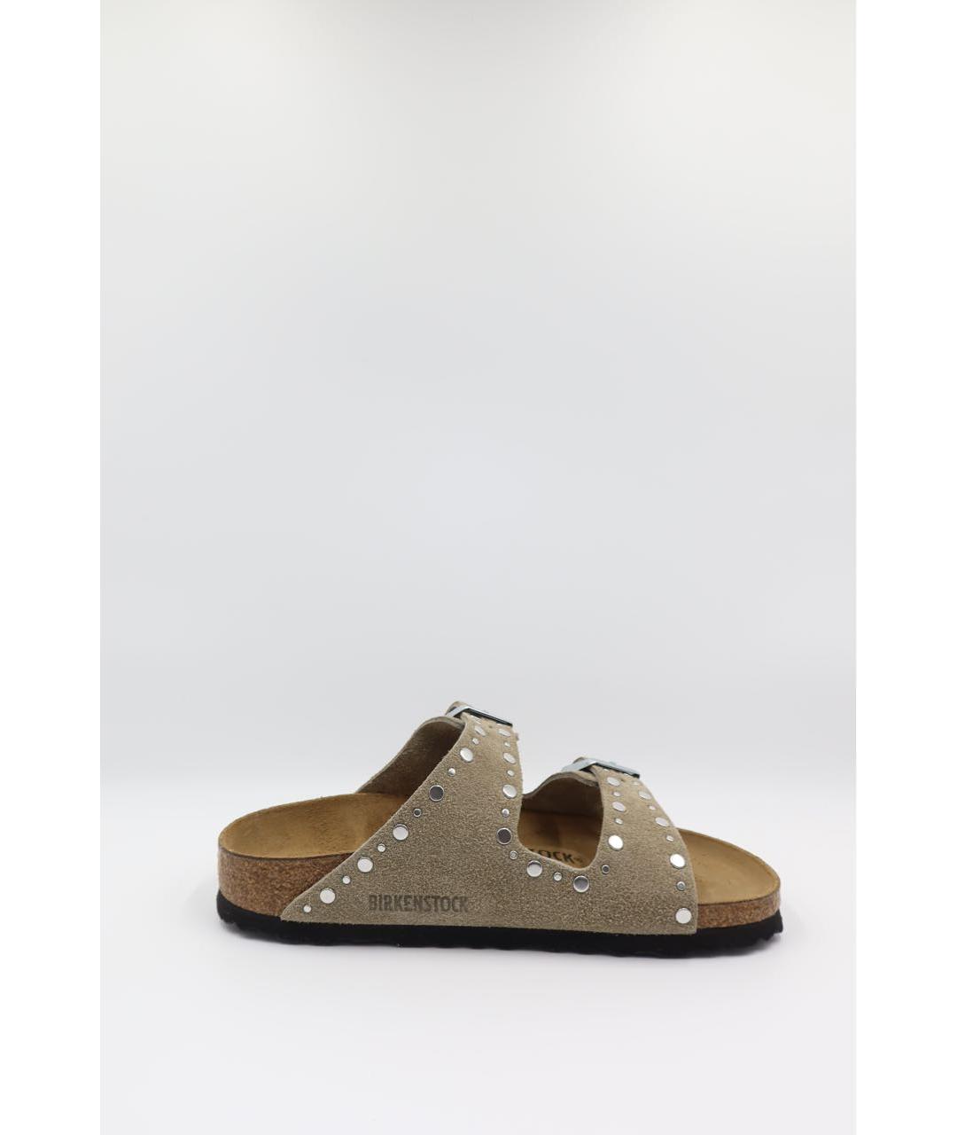 BIRKENSTOCK Бежевые замшевые сандалии, фото 3