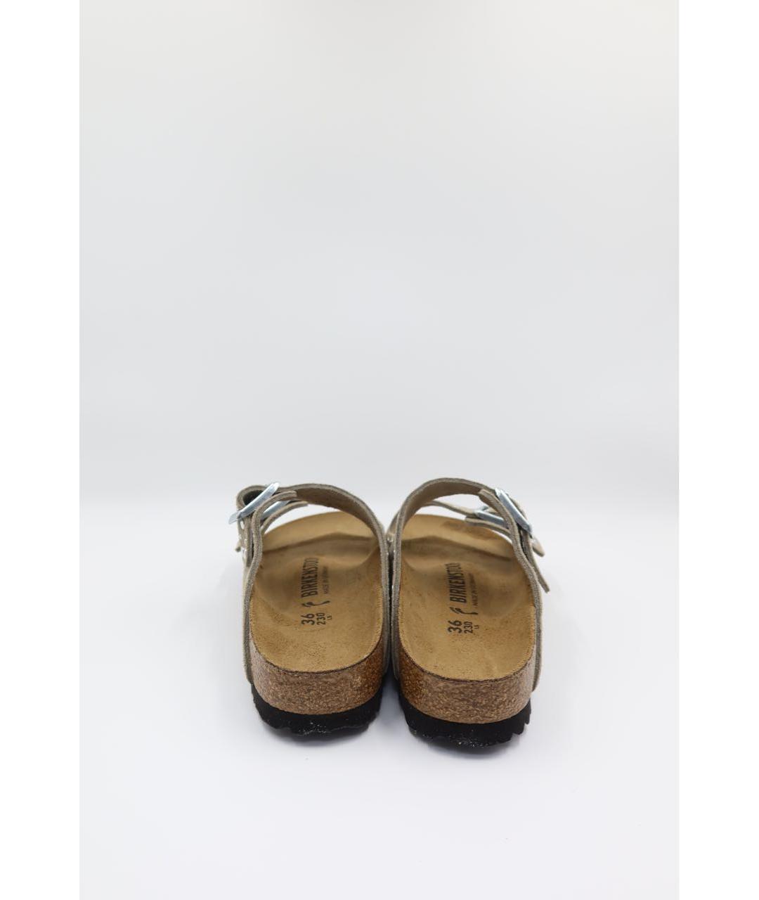 BIRKENSTOCK Бежевые замшевые сандалии, фото 4