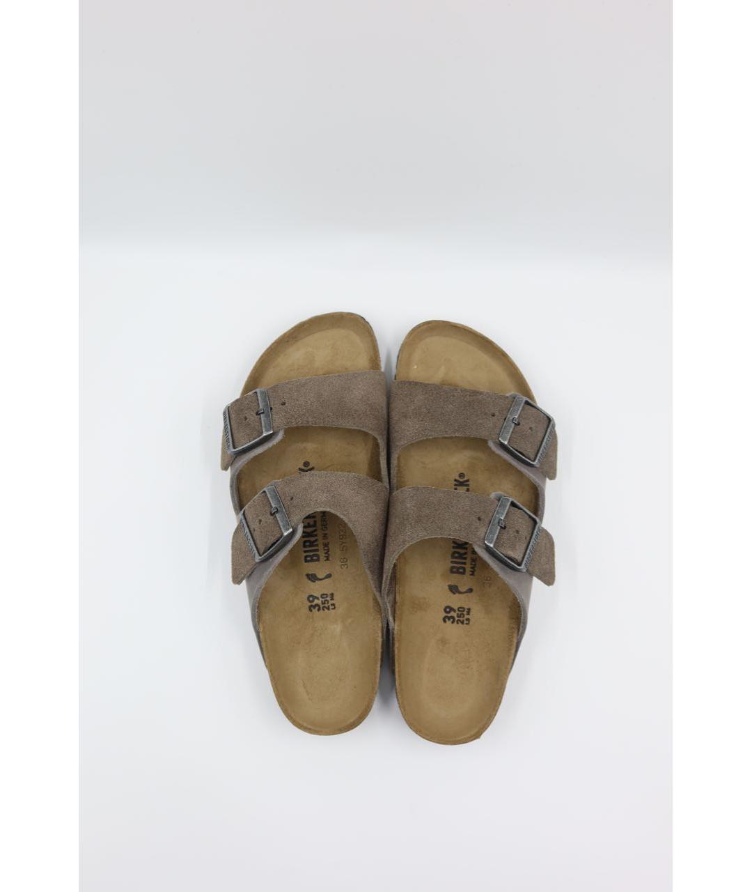 BIRKENSTOCK Серые кожаные сандалии, фото 5
