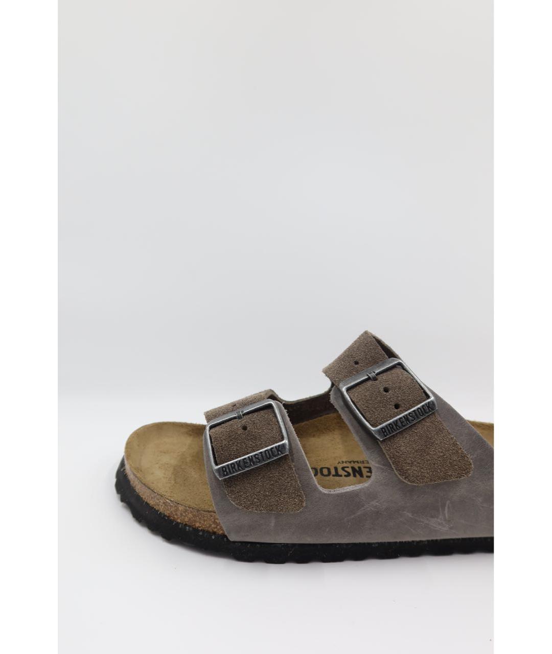 BIRKENSTOCK Серые кожаные сандалии, фото 2