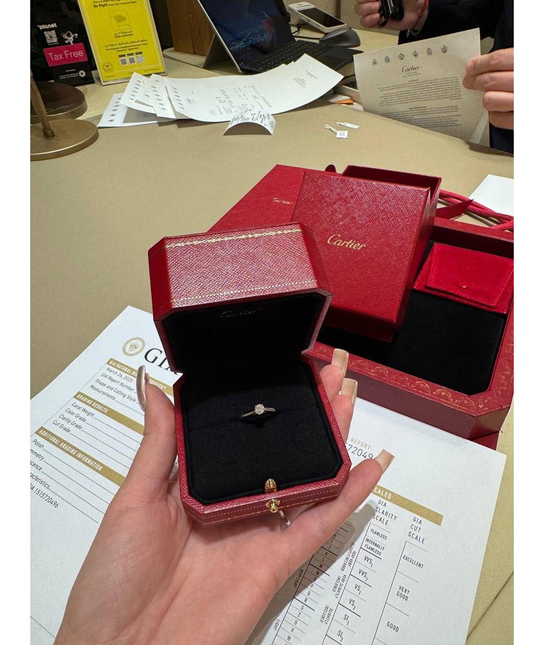 CARTIER Белое платиновое кольцо, фото 4