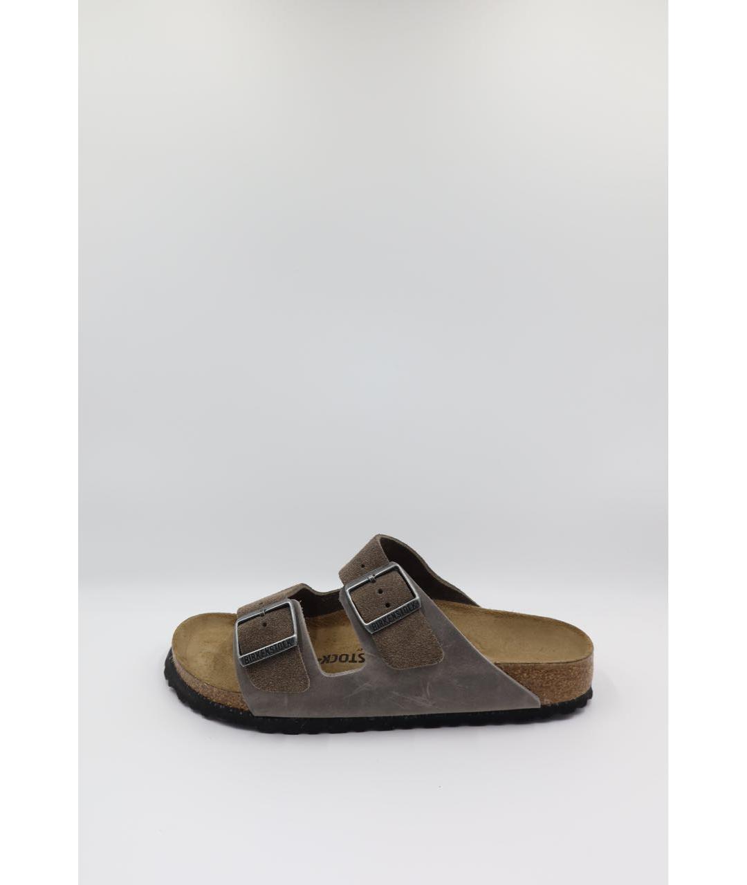 BIRKENSTOCK Серые кожаные сандалии, фото 5