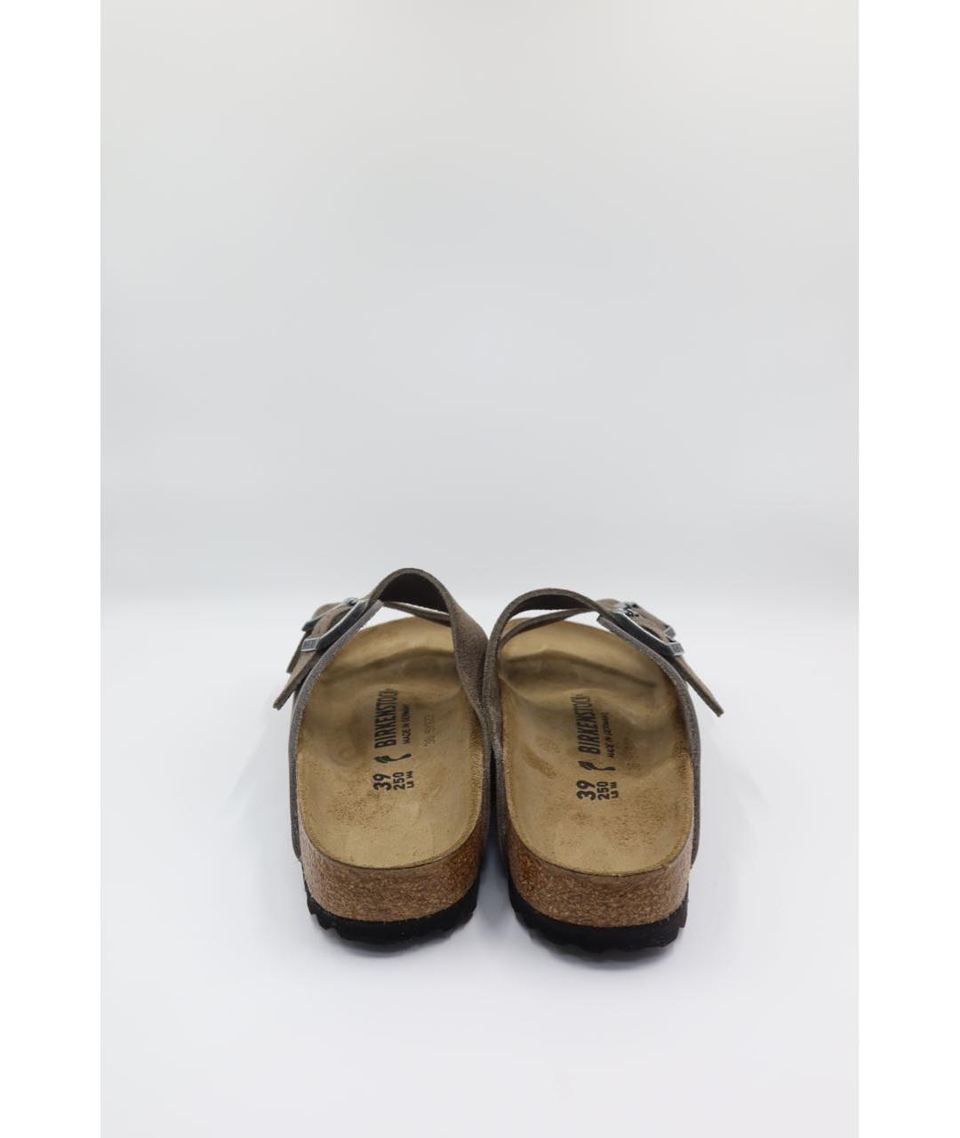BIRKENSTOCK Серые кожаные сандалии, фото 4