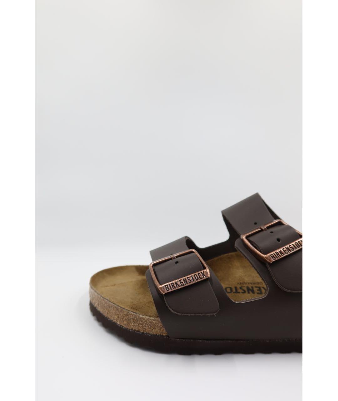 BIRKENSTOCK Коричневые кожаные сандалии, фото 2