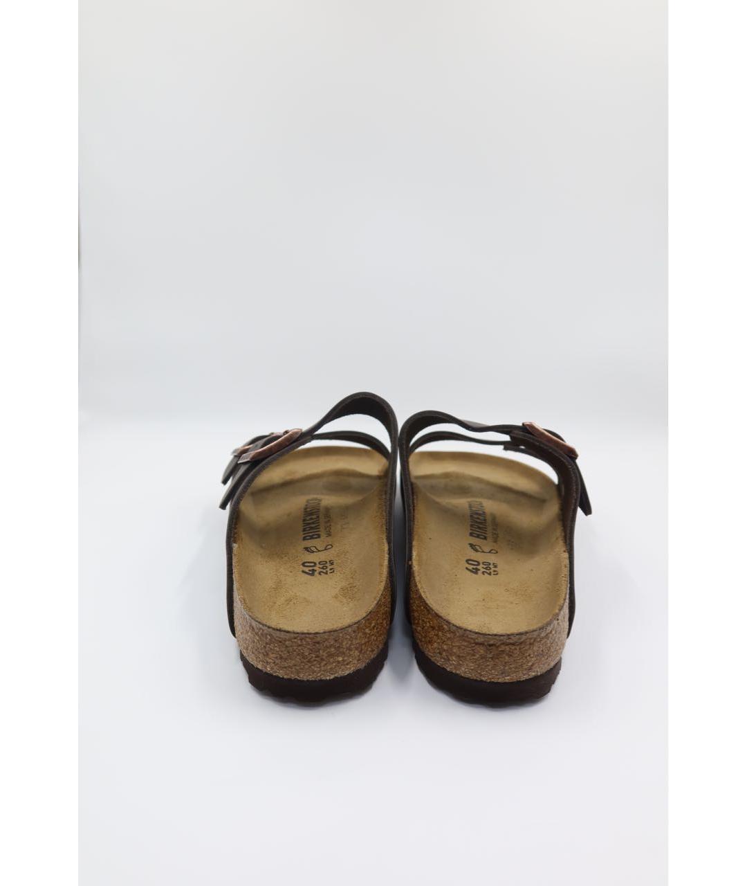 BIRKENSTOCK Коричневые кожаные сандалии, фото 4