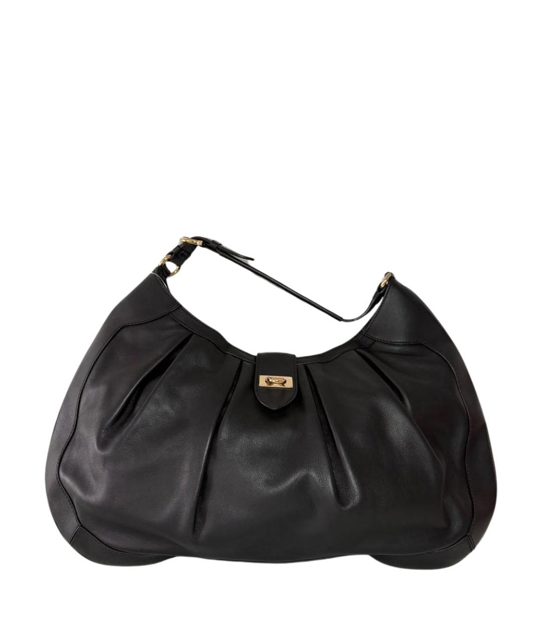 FERRAGAMO Черная кожаная сумка тоут, фото 1