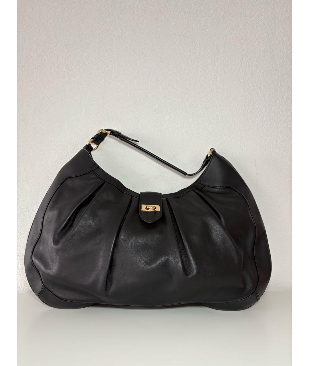 FERRAGAMO Черная кожаная сумка тоут, фото 8