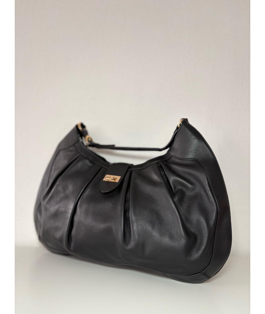 FERRAGAMO Черная кожаная сумка тоут, фото 2