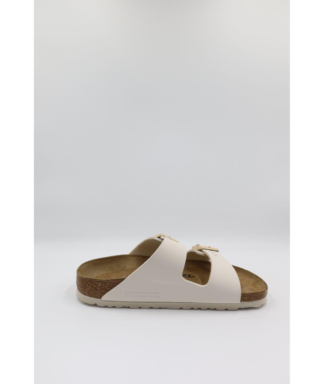 BIRKENSTOCK Белые кожаные сандалии, фото 3