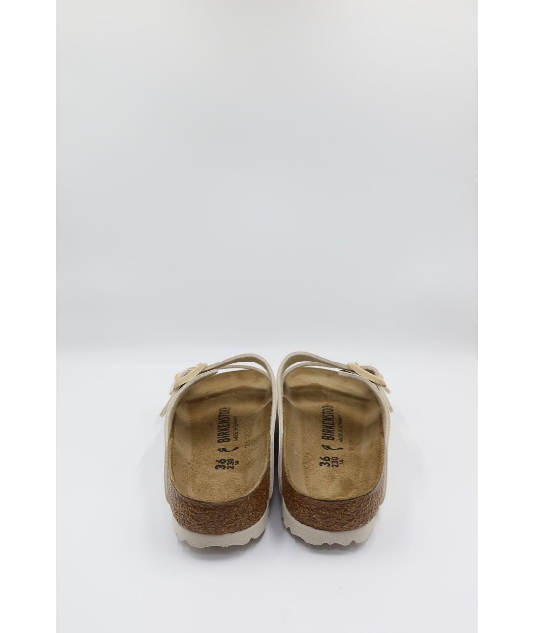 BIRKENSTOCK Белые кожаные сандалии, фото 4