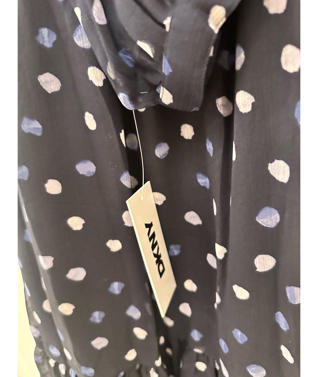 DKNY Темно-синее шифоновое повседневное платье, фото 6