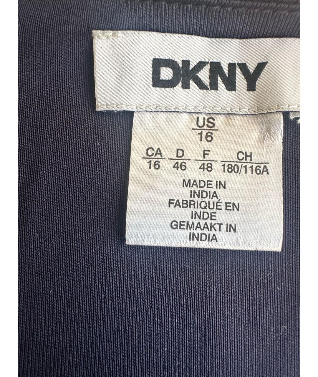 DKNY Темно-синее шифоновое повседневное платье, фото 7