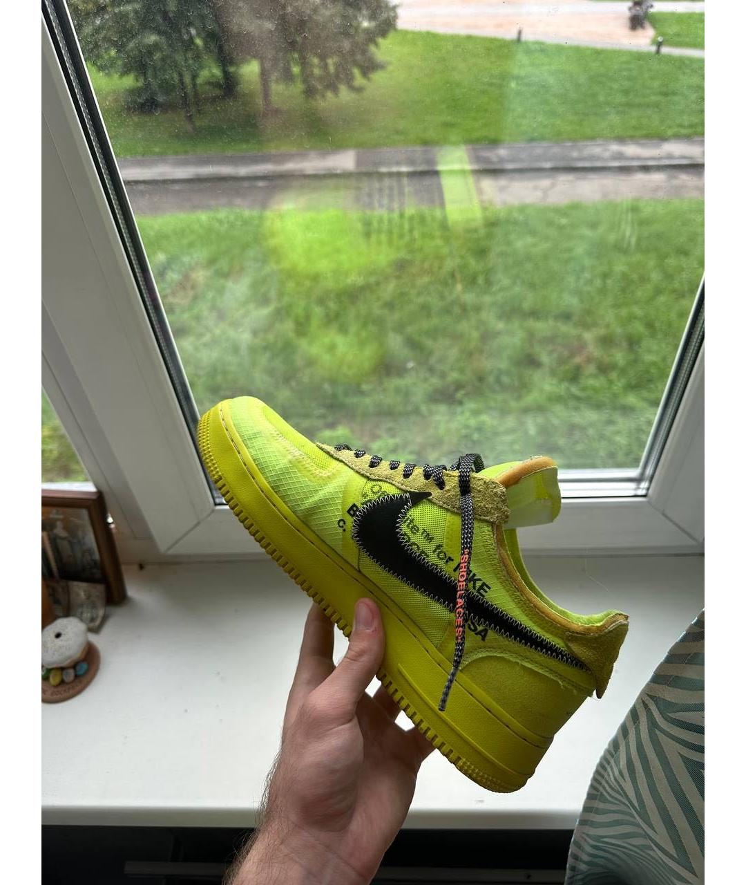 NIKE X OFF-WHITE Салатовые низкие кроссовки / кеды, фото 2