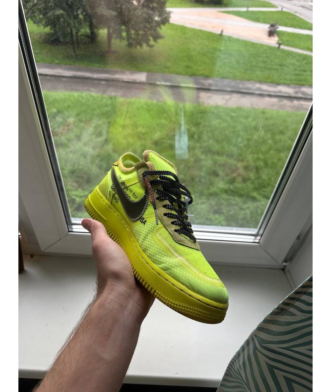 NIKE X OFF-WHITE Салатовые низкие кроссовки / кеды, фото 7