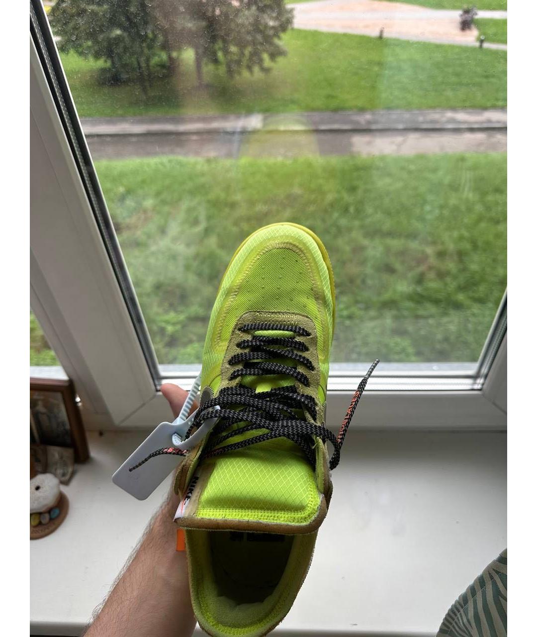 NIKE X OFF-WHITE Салатовые низкие кроссовки / кеды, фото 3