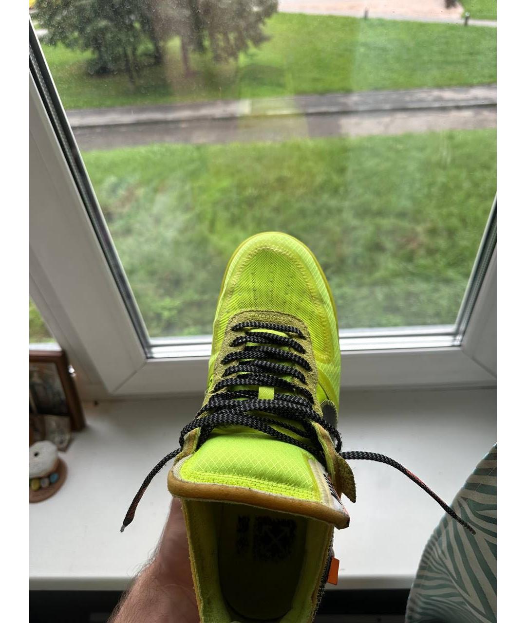 NIKE X OFF-WHITE Салатовые низкие кроссовки / кеды, фото 4