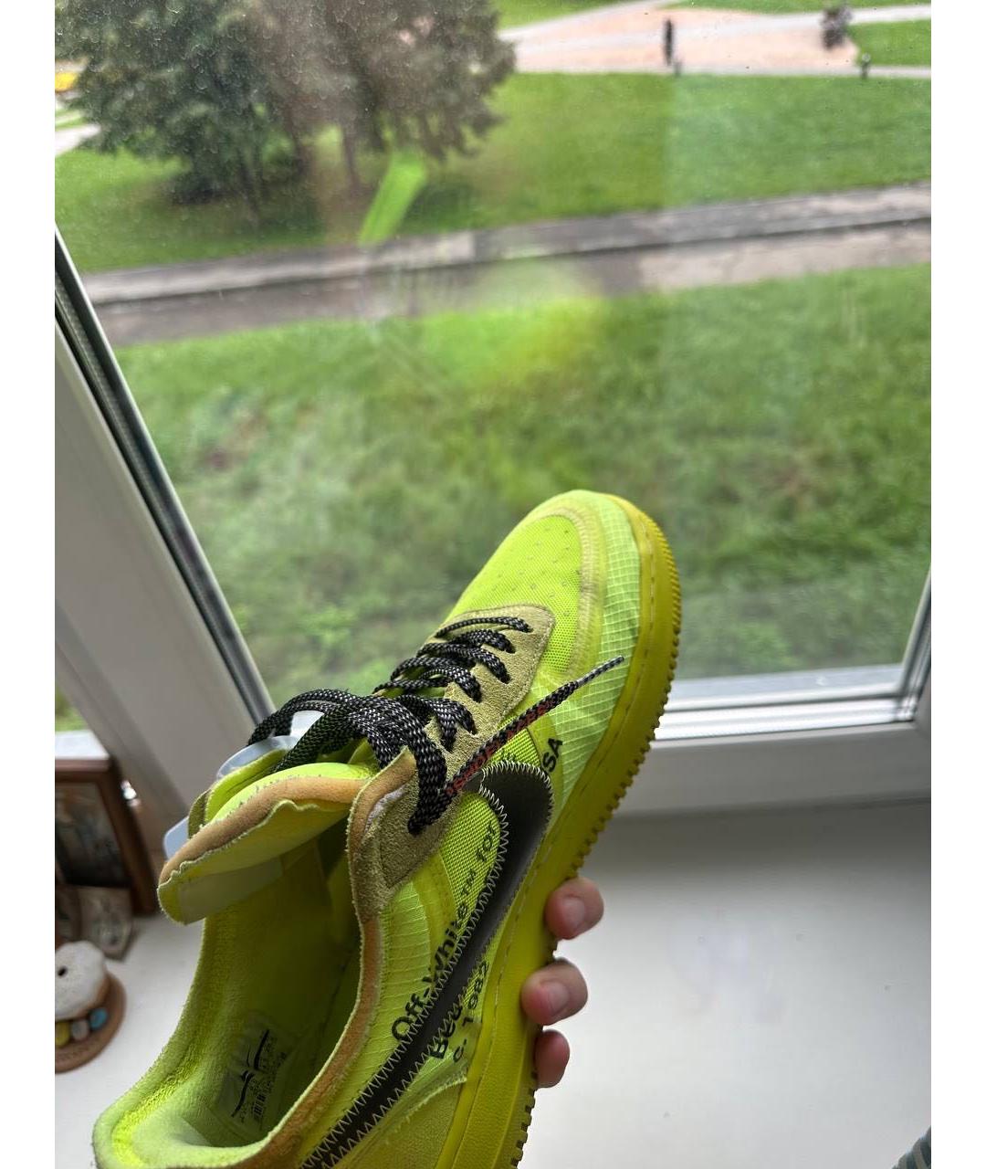 NIKE X OFF-WHITE Салатовые низкие кроссовки / кеды, фото 5