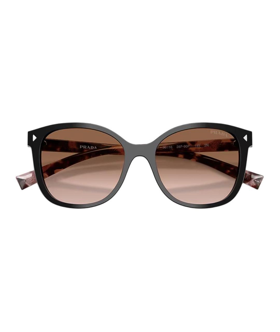 PRADA Черные пластиковые солнцезащитные очки, фото 3
