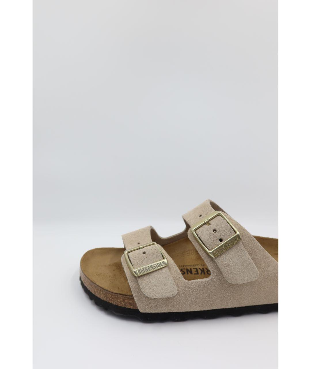 BIRKENSTOCK Бежевые замшевые сандалии, фото 2