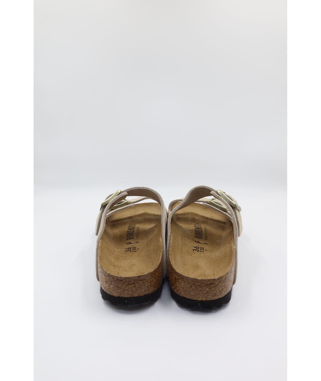 BIRKENSTOCK Бежевые замшевые сандалии, фото 4