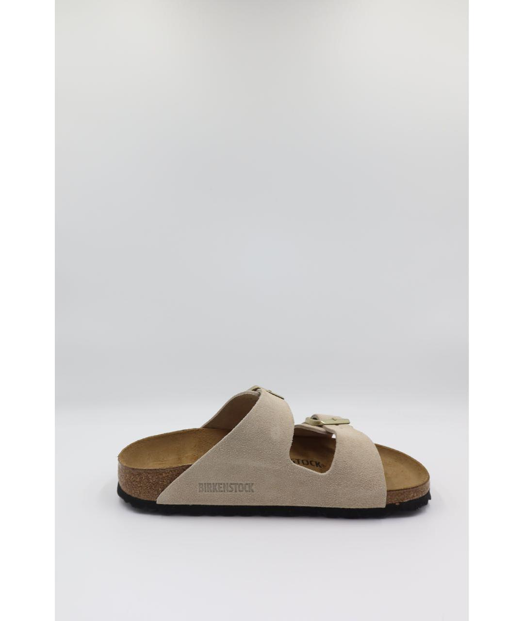 BIRKENSTOCK Бежевые замшевые сандалии, фото 3