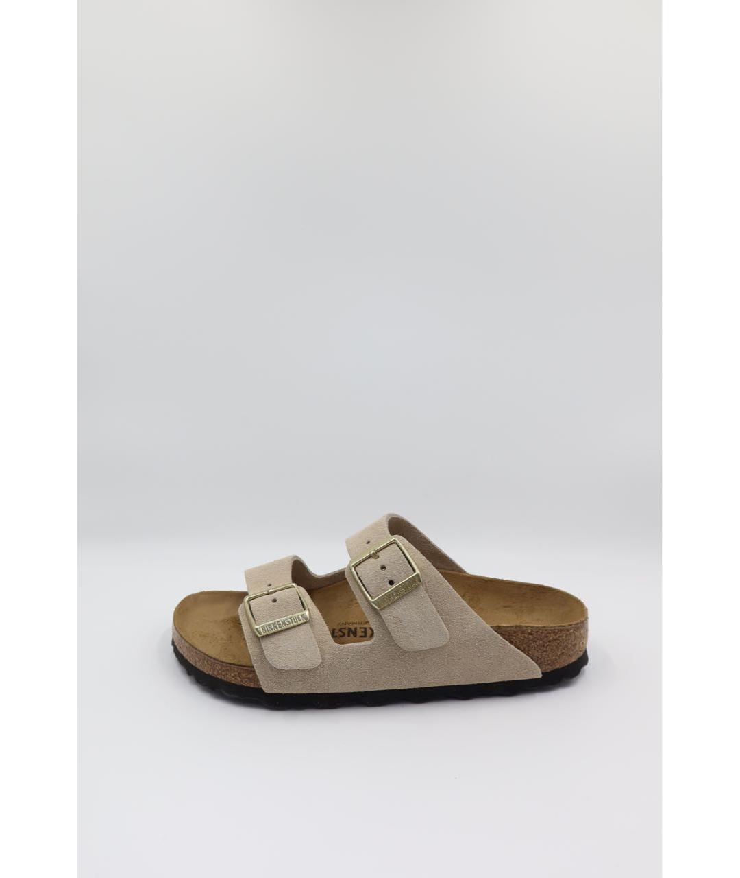 BIRKENSTOCK Бежевые замшевые сандалии, фото 6