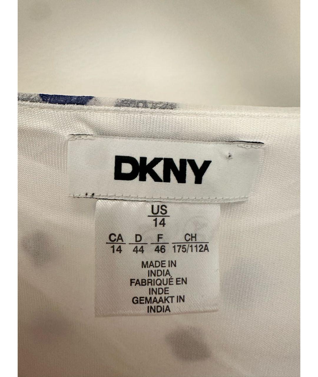 DKNY Белое шифоновое повседневное платье, фото 4