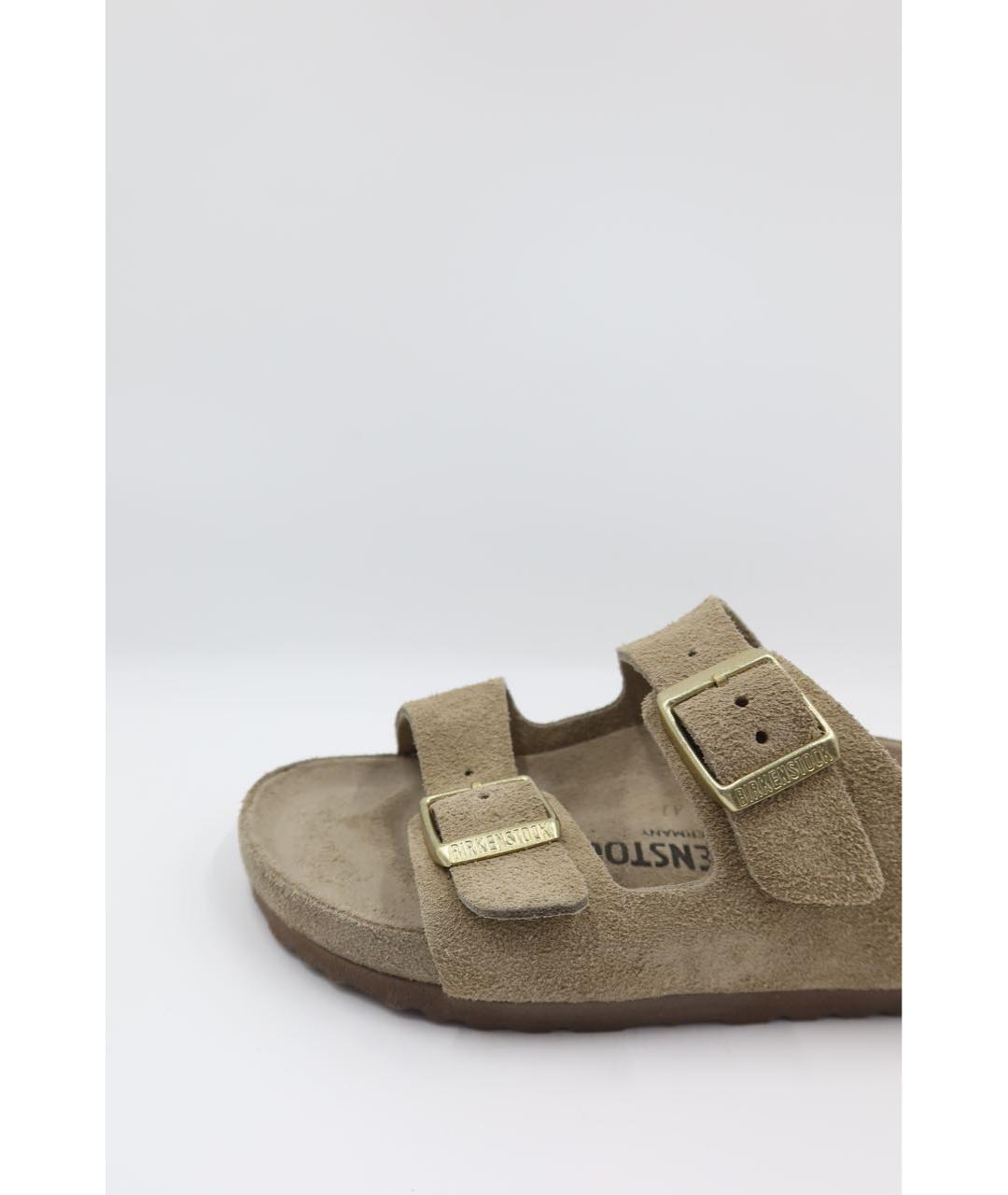 BIRKENSTOCK Бежевые замшевые сандалии, фото 2