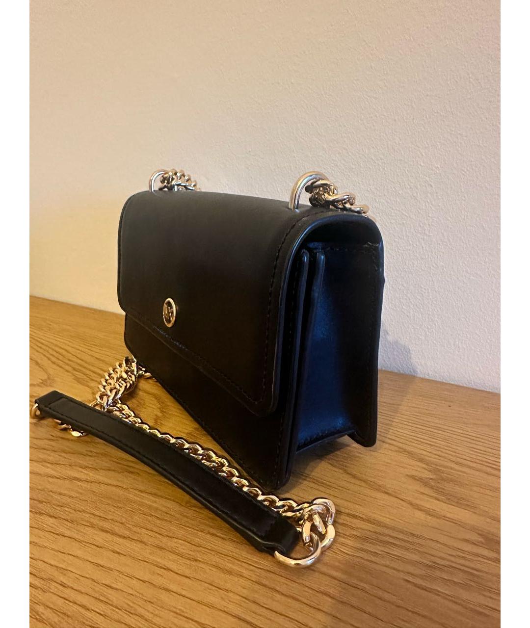 MICHAEL KORS Черная кожаная сумка через плечо, фото 2