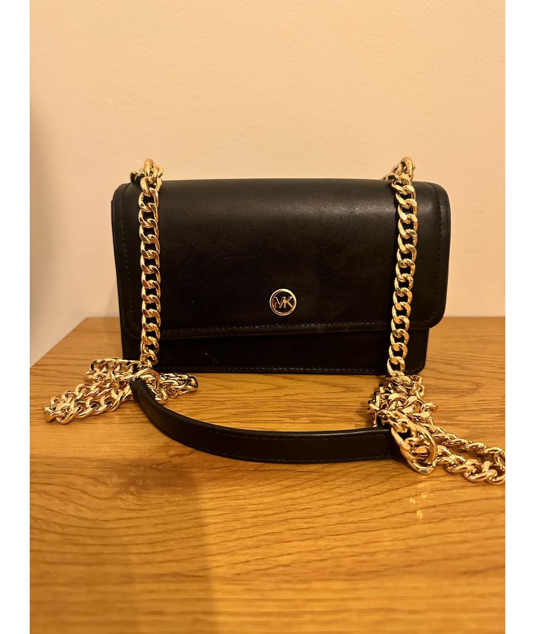 MICHAEL KORS Черная кожаная сумка через плечо, фото 9